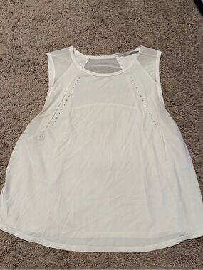 lululemon athletica White Sleeveless Mesh-Back Performance Tank